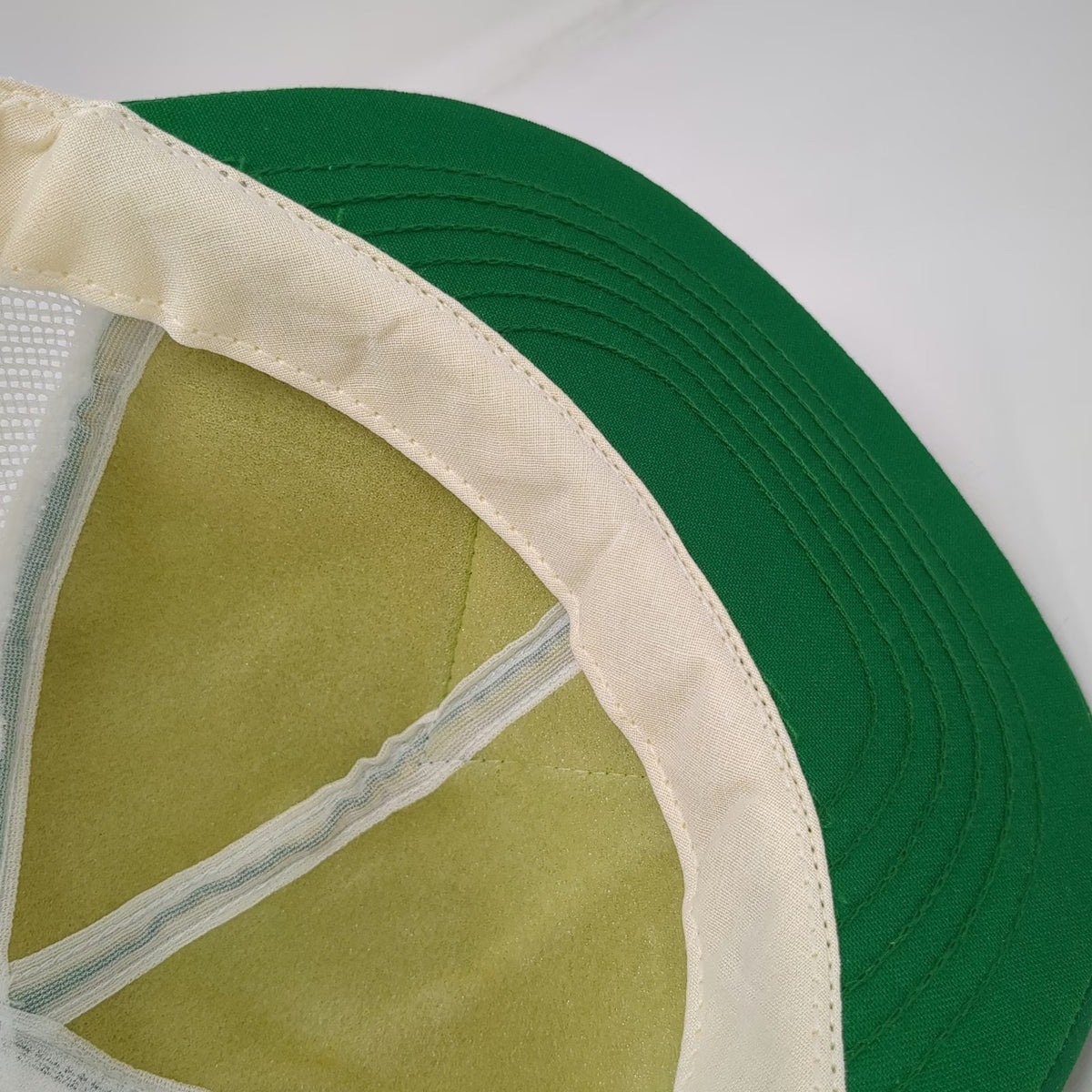 Cap America Trucker Hat Green White One Size Quantum Hybrid Wheat Mesh Back