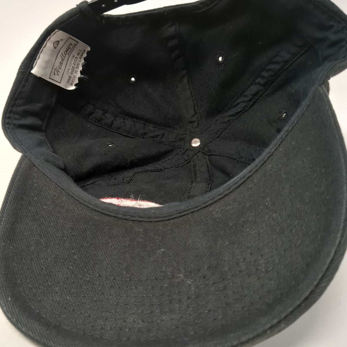 Headliner Snapback Black One Size Hat Pierce First In Inc Cotton Embroidered