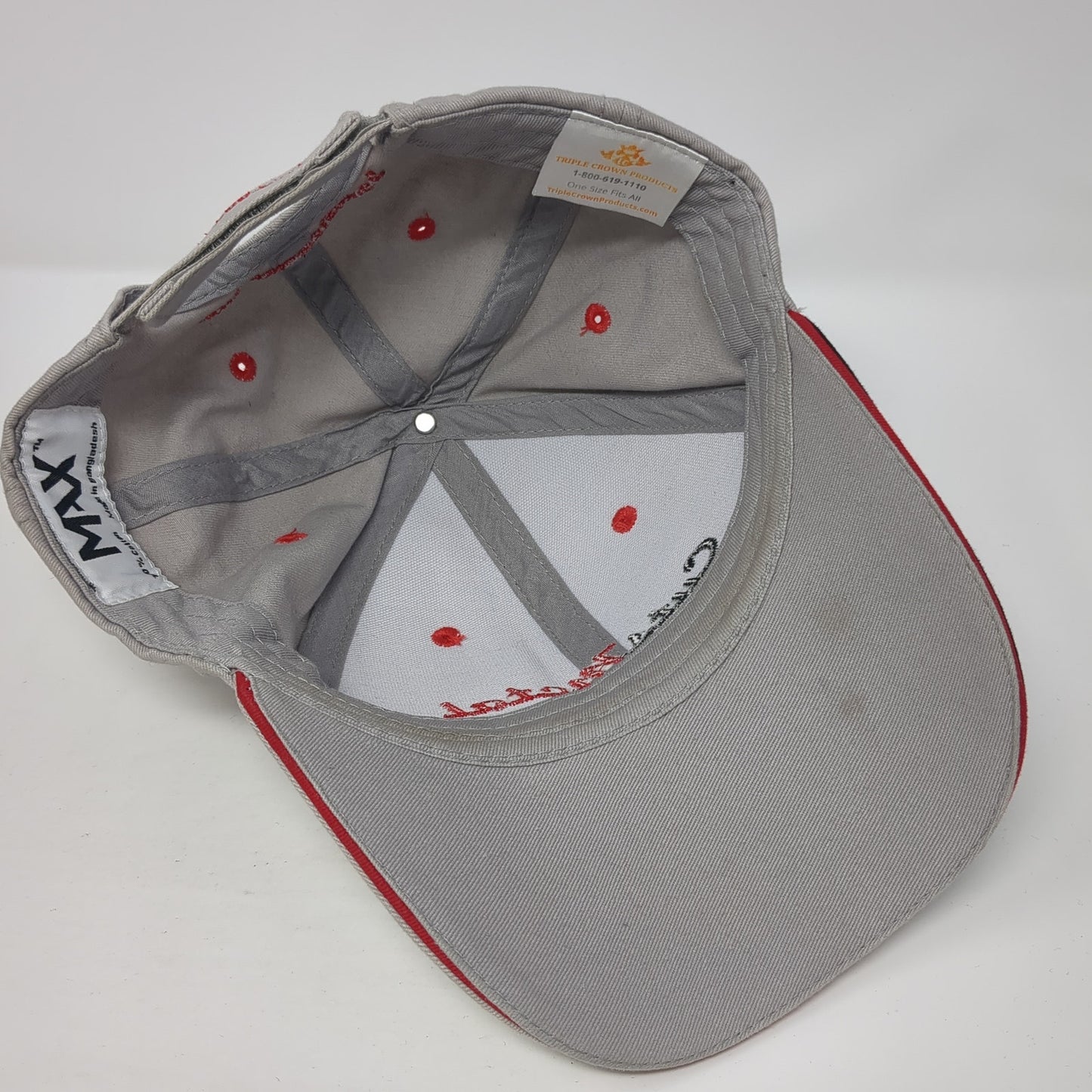 Cuts Metal Strapback Baseball Cap Gray OS Adjustable Embroidered Max Cotton