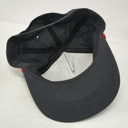 K-Products 5 Panel Black Hat One Size Rope Brim ABI Logo Structured USA Vintage