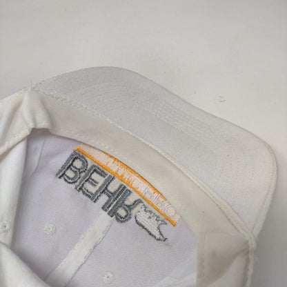 BEHR Pro Strapback Hat White One Size Adjustable Embroidered Vented Holes