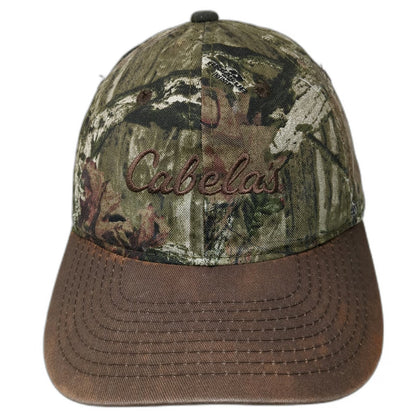 Cabela's Baseball Cap Green Brown Camo One Size Strapback Embroidered Hat