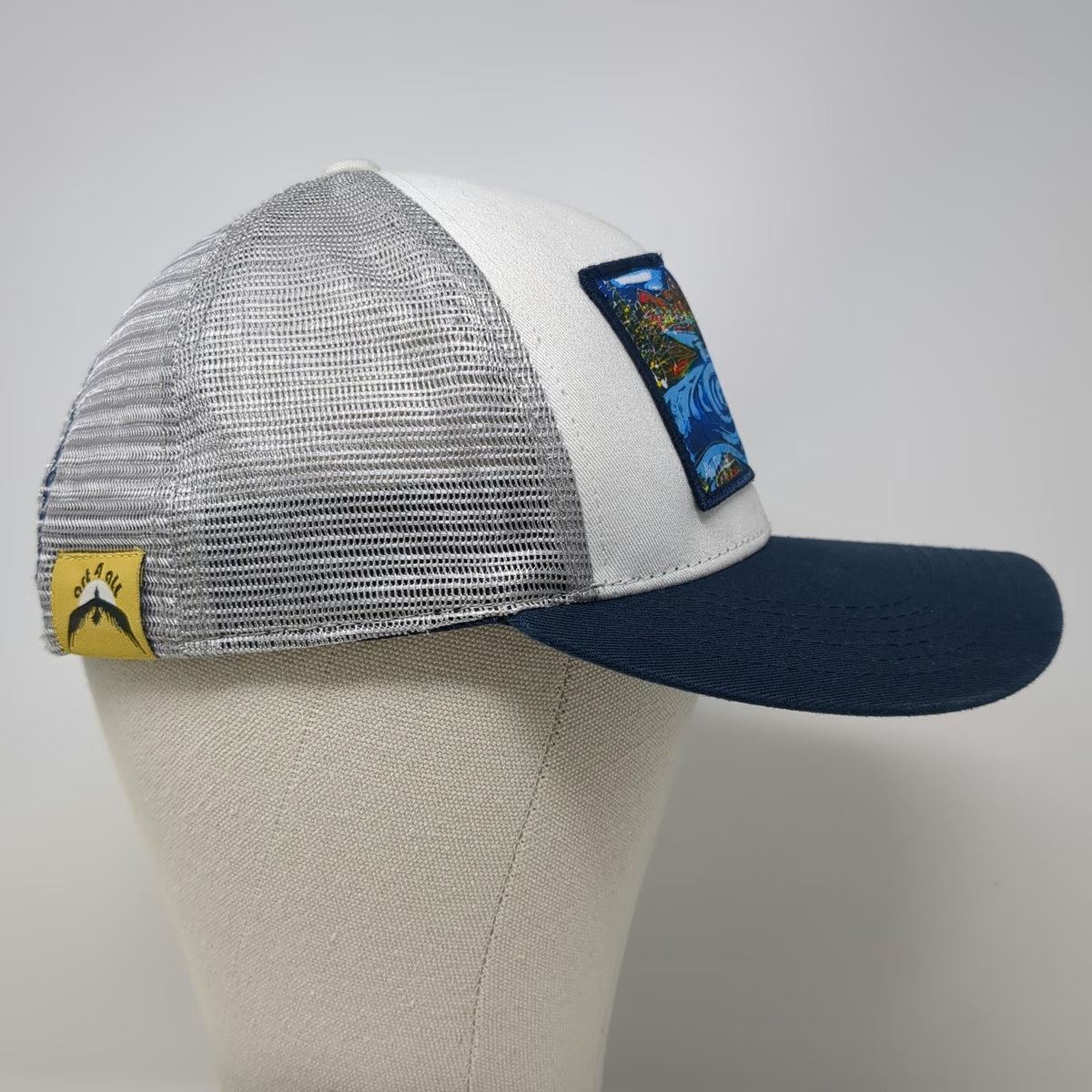 Abby Paffrath Trucker Hat White Blue One Size Grand Teton National Park Moose