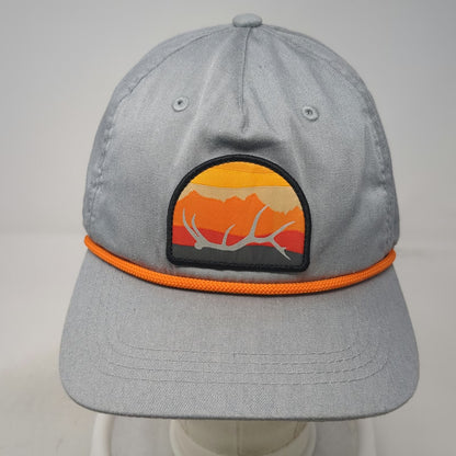 Rep Your Wild 5 Panel Gray One Size Rope Snapback Antler Patch Outdoor Hat