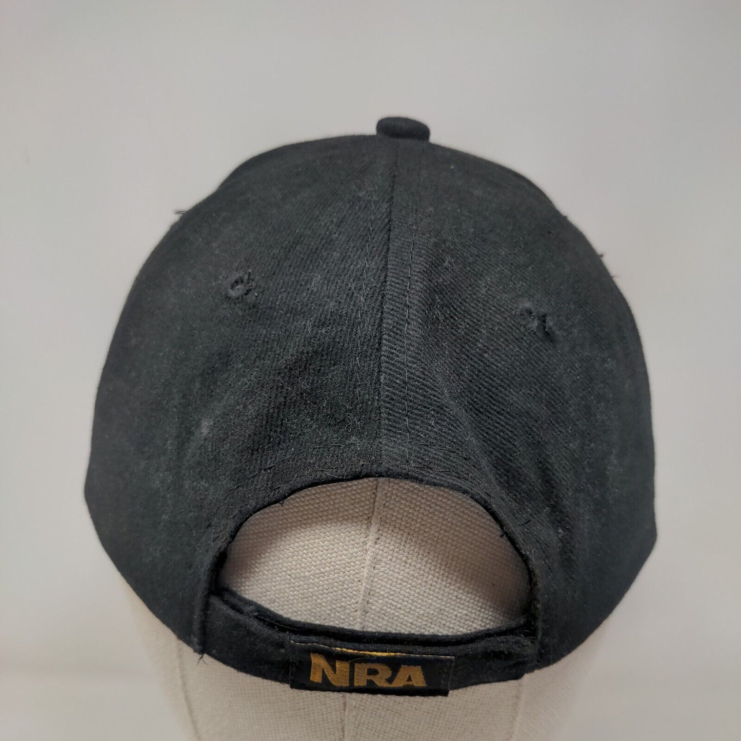 NRA Strapback Hat Black One Size Adjustable Patriotic Embroidered