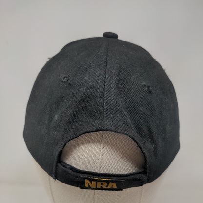 NRA Strapback Hat Black One Size Adjustable Patriotic Embroidered