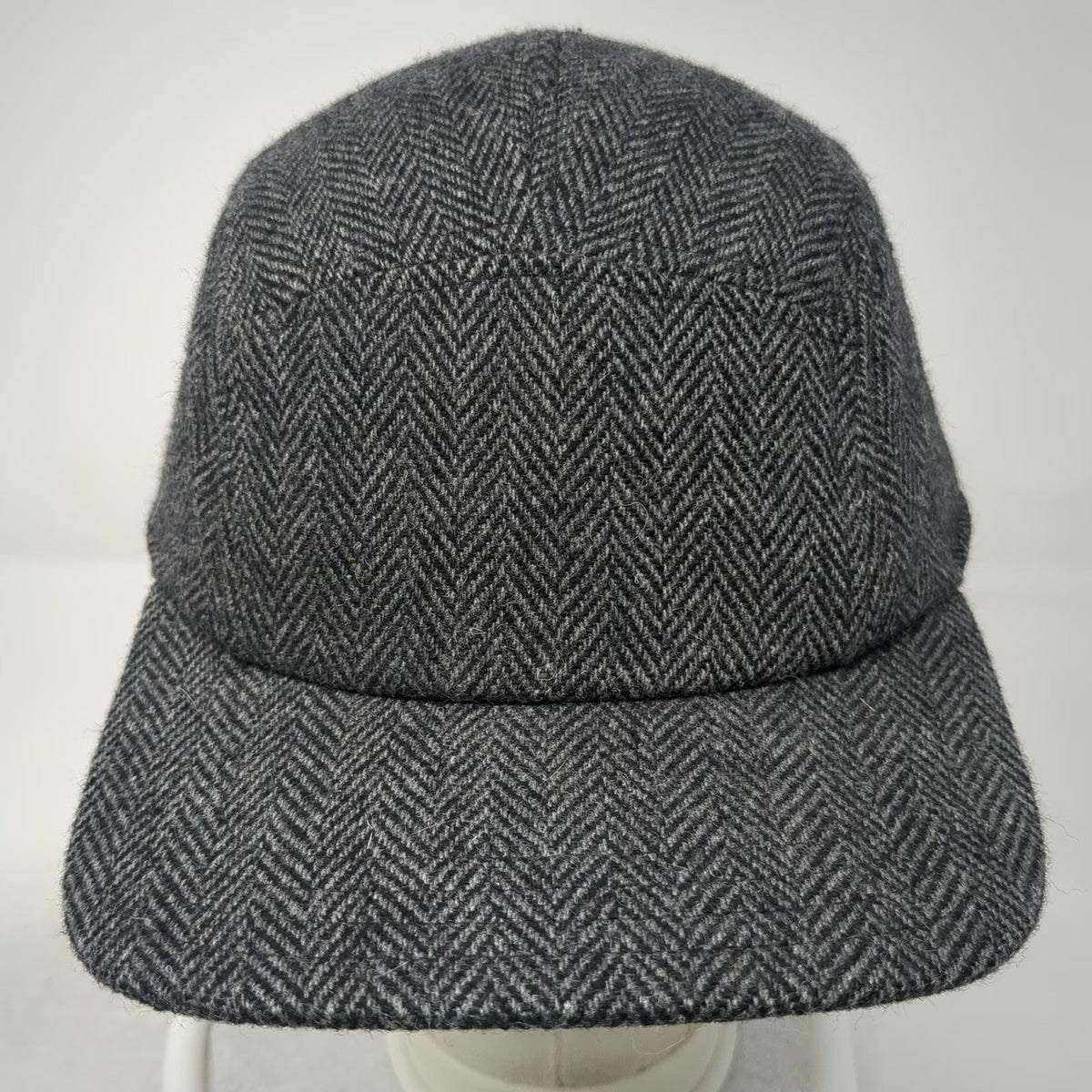 Storied Hats 5 Panel Gray XL Herringbone Recycled Wool Slideback Hat Strap