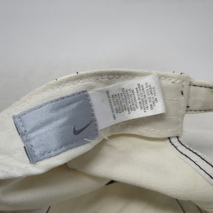 Nike Baseball Cap White Black Contrast Stitching Adjustable Strap Hat Vintage
