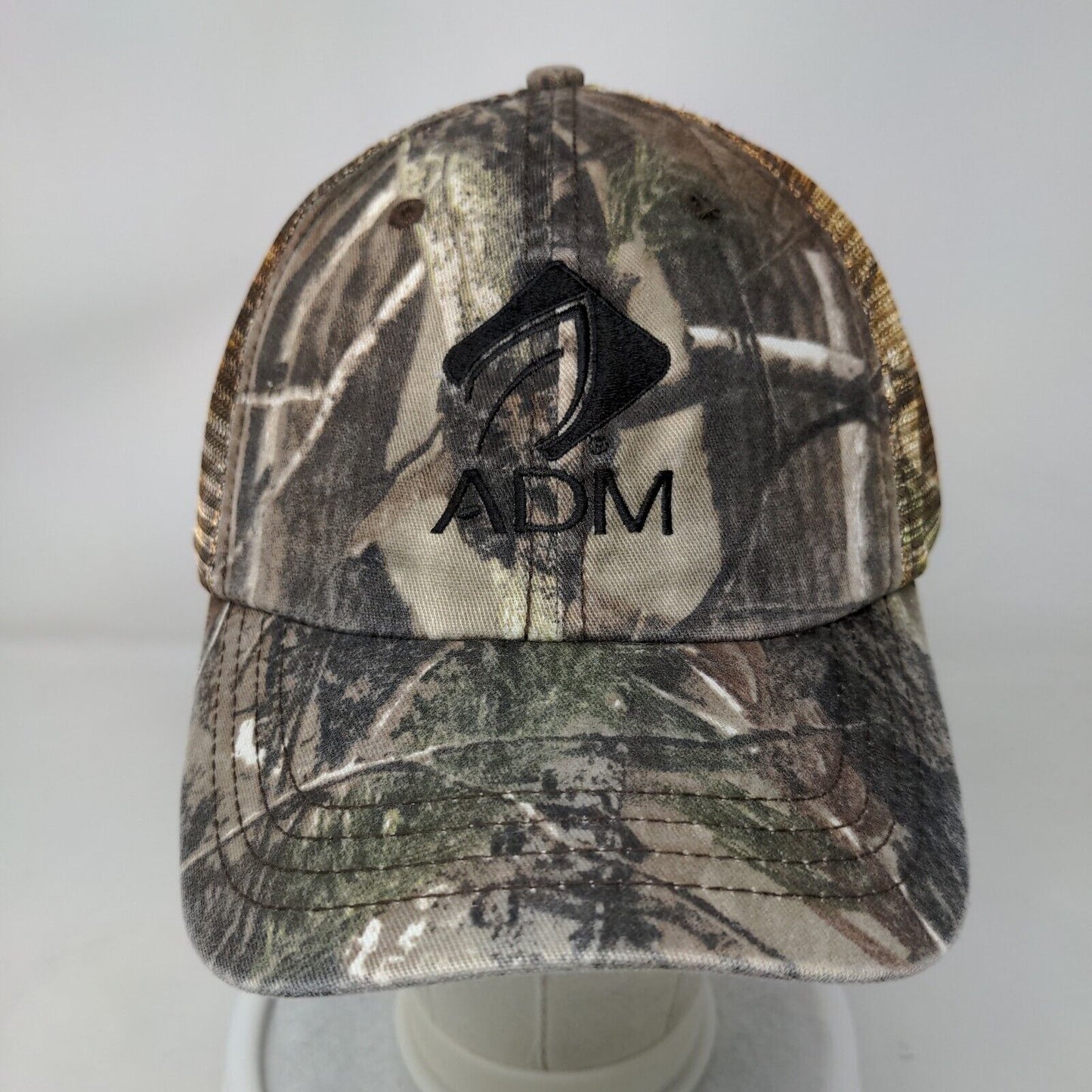 ADM Strapback Trucker Hat Camouflage OSFA Embroidered Mesh Back 6 Panel