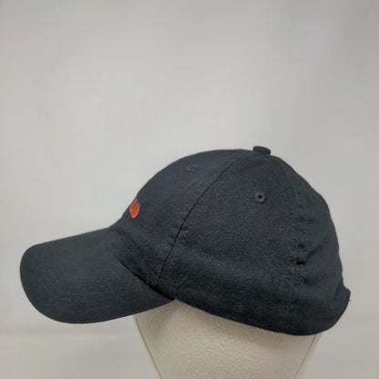 Gnarly Head Strapback Hat Black OSFM Adjustable Embroidered Vented Holes 6 Panel