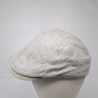 Unbranded Fitted Flat Cap Gray M/L Herringbone Lined Blank Outdoor