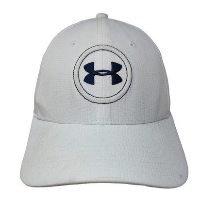 Under Armour Fitted Golf Hat White Large/XL Embroidered Logo 6 Panel