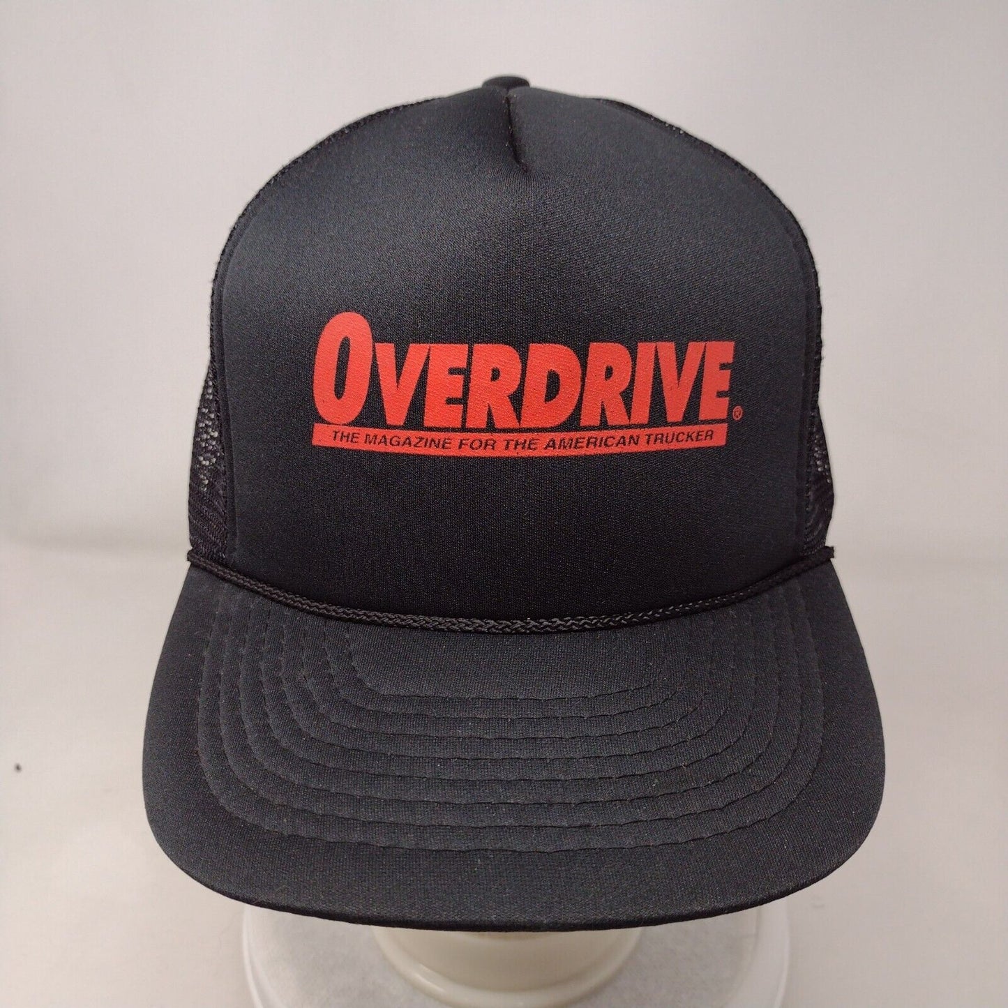 Overdrive The Magazine For The American Trucker Hat Black OSFA Mesh Back Rope