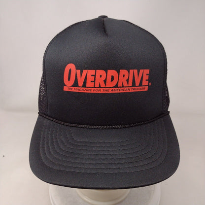 Overdrive The Magazine For The American Trucker Hat Black OSFA Mesh Back Rope