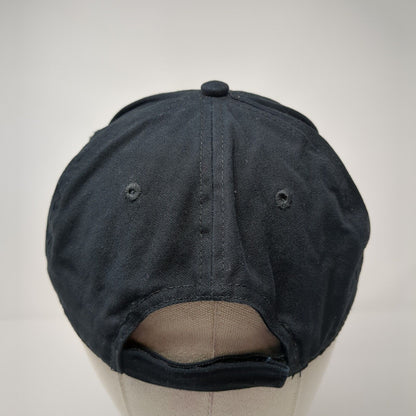 Summit Strapback Hat Black OS Adjustable Embroidered 6 Panel Port & Company
