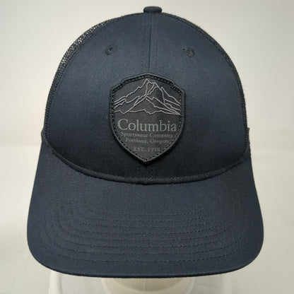 Columbia Baseball Cap Black One Size Snapback Mesh Mountain Shield Patch Hat