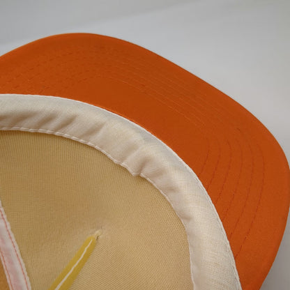 Crown Cap 5 Panel Orange Hat One Size Mesh Back Snapback REACT Patch Logo Taiwan