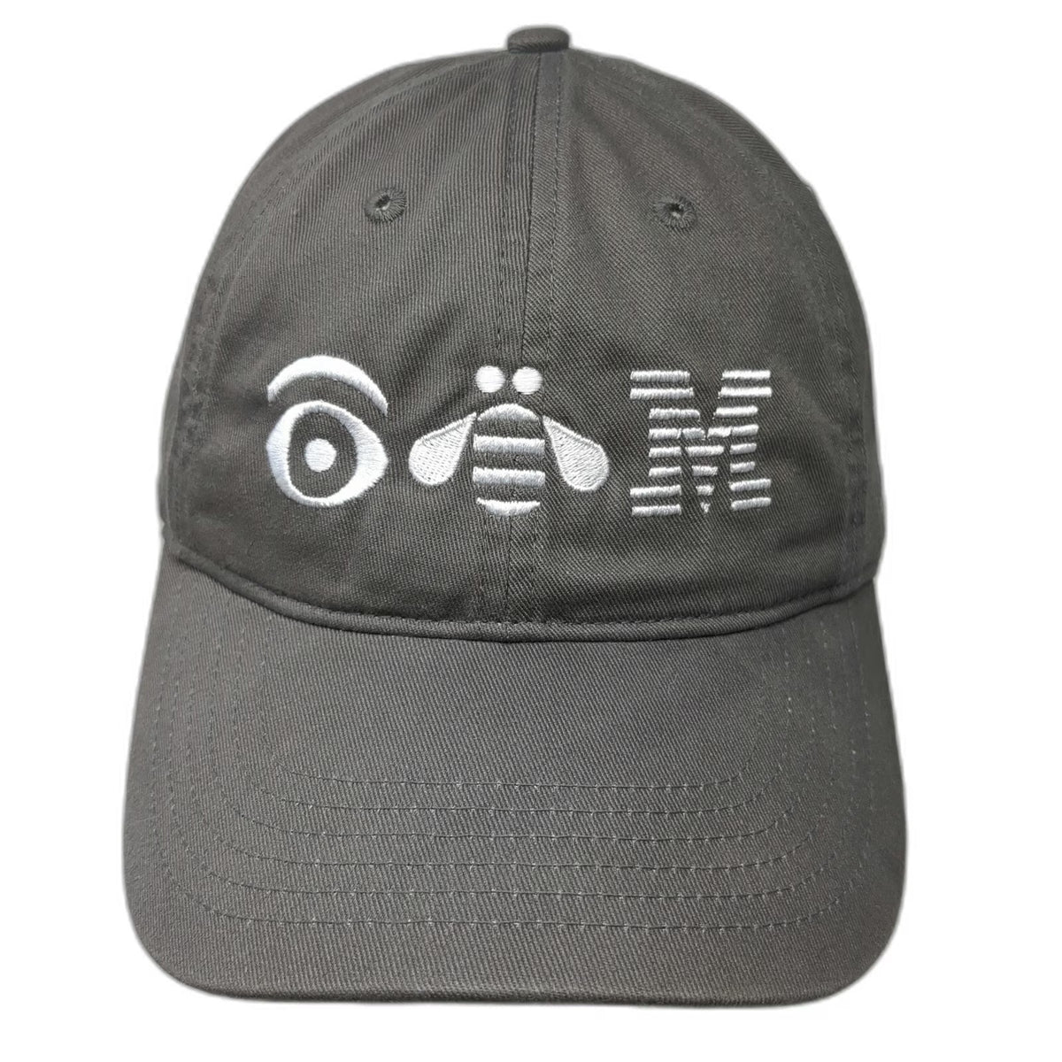 econscious Baseball Cap Gray One Size Eye Bee M Rebus IBM Logo Slideback Hat