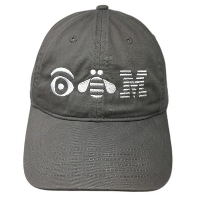 econscious Baseball Cap Gray One Size Eye Bee M Rebus IBM Logo Slideback Hat