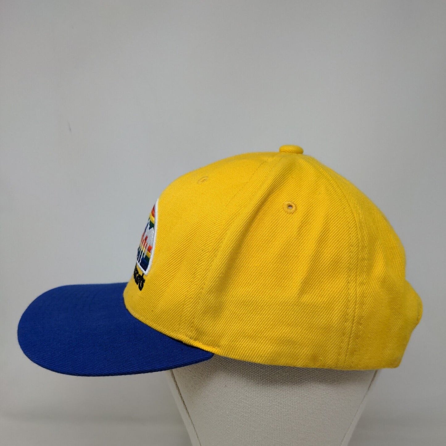 Mitchell & Ness Men's Snapback Hat Yellow Blue Denver Nuggets Embroidered Logo