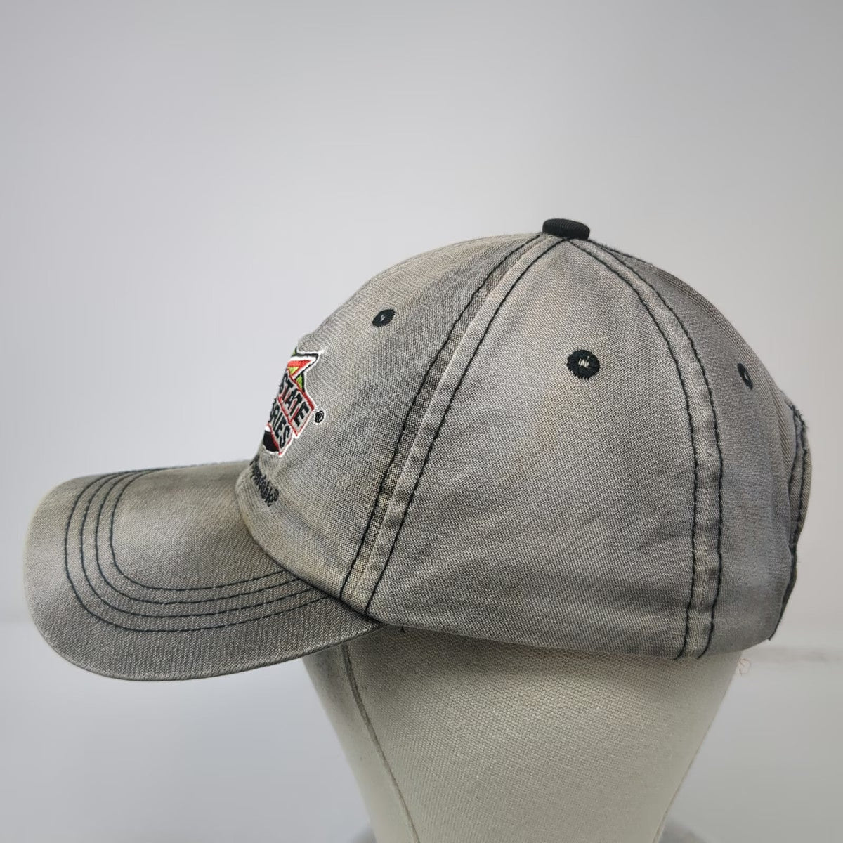Interstate Batteries Hat Baseball Cap Gray One Size Distressed Adjustable Strap