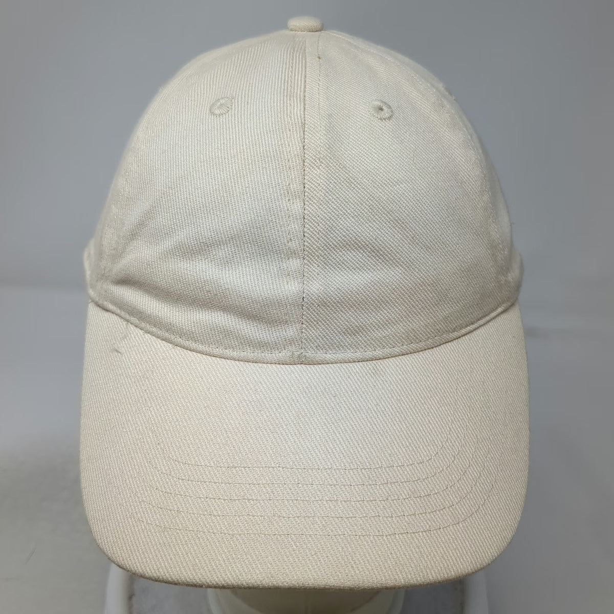 H&M Baseball Cap Beige One Size Solid Plain Blank Cotton Twill Adjustable Hat