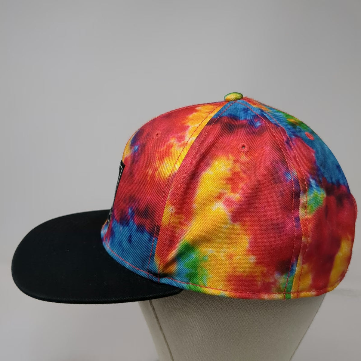 Neff Disney Mickey Mouse Tie Dye Snapback Hat Red Blue Yellow One Size Flat Brim