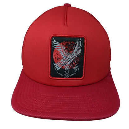 Eagle Snapback Trucker Hat Red One Size Adjustable Mesh Back 6 Panel Hurley