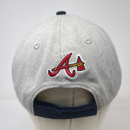 New Era Baseball Cap Gray Blue One Size 9FORTY MLB Atlanta Braves Slideback Hat