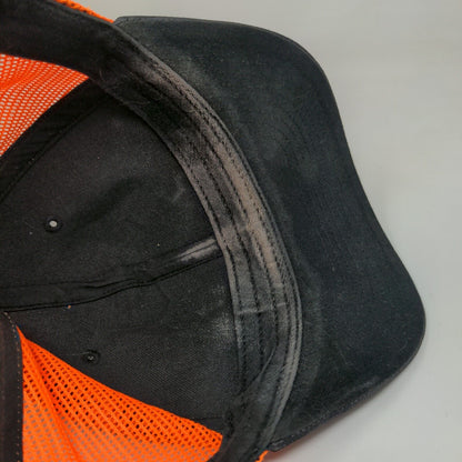 Richardson Men's Snapback Mesh Back Hat Black Orange Imavex Orange Baseball
