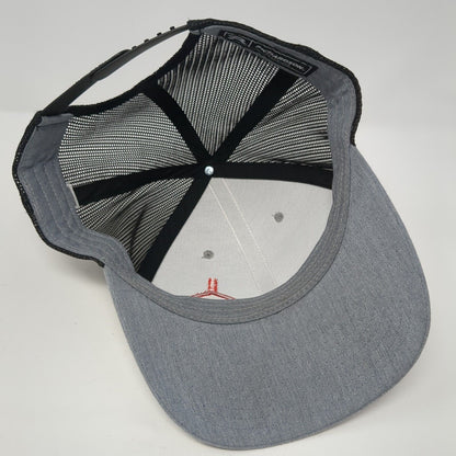 Richardson Snapback Trucker Hat Gray One Size Embroidered Logo 6 Panel