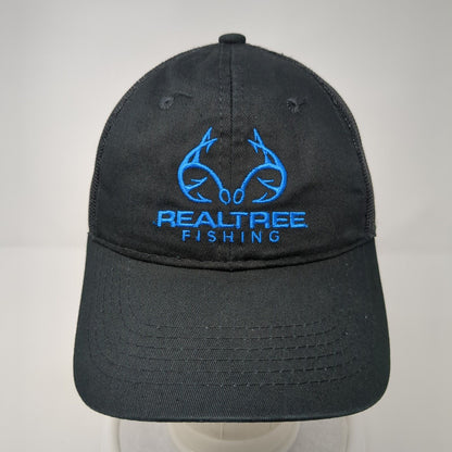 Realtree Fishing Snapback Mesh Back Trucker Hat Black One Size Solid