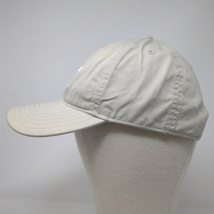 Adidas Baseball Cap Beige One Size Trefoil Logo Slideback Pinstripe Lining Hat