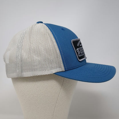 Yupoong Trucker Hat Blue One Size Snapback Mesh Back Bolo Fly Fishing Idaho