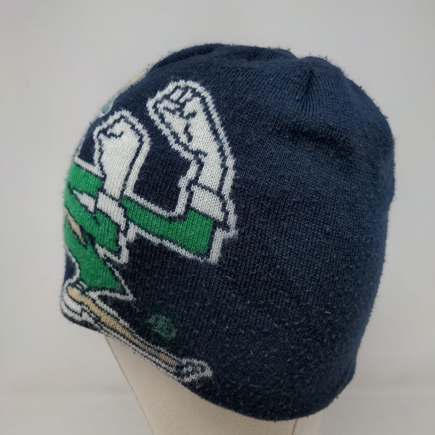 Adidas Men's Knit Beanie Hat Cap Blue Notre Dame Fighting Irish Embroidered Logo