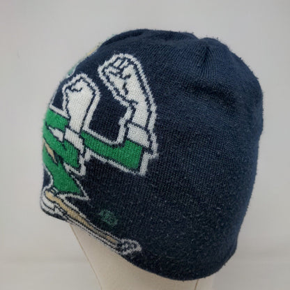 Adidas Men's Knit Beanie Hat Cap Blue Notre Dame Fighting Irish Embroidered Logo