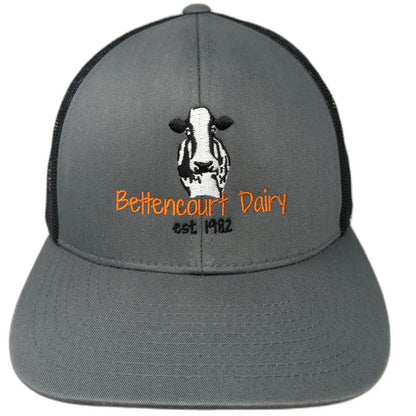 Pacific Headwear Trucker Hat Gray Black Orange One Size Mesh Snapback Cow Dairy