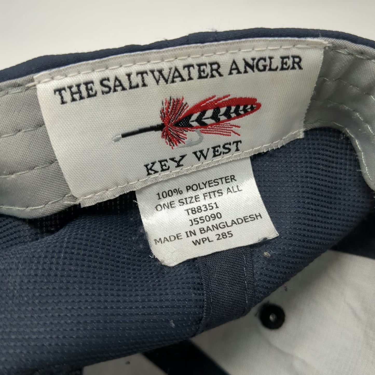 The Saltwater Angler Baseball Cap Blue One Size Embroidered Fish Key West Hat