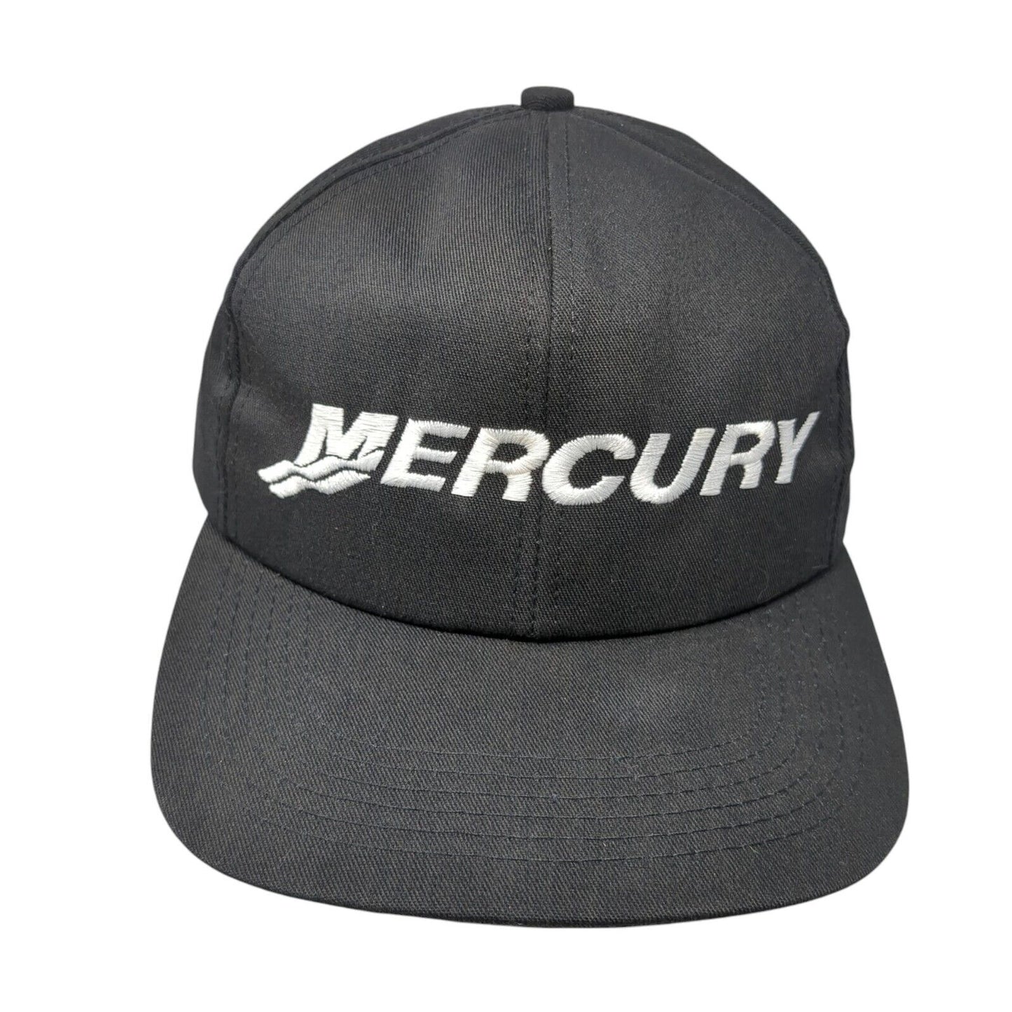 Mercury Snapback Hat Black One Size Adjustable Embroidered 6 Panel K-Products