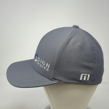 TravisMathew Baseball Cap Gray M Sign Center Logo Flexfit Textured Polyester hat