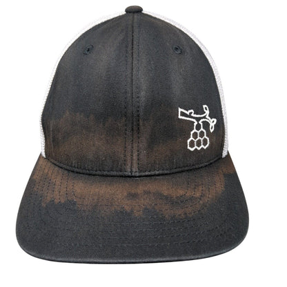 Beaver Head Fitted Mesh Back Trucker Hat Black L/XL Flexfit Colorblock