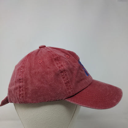 Monogram Slideback Hat Red One Size Embroidered Adjustable 6 Panel