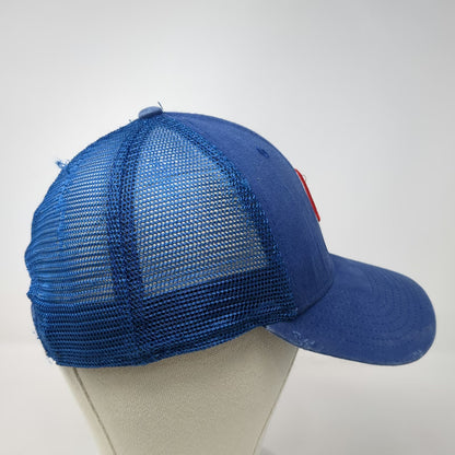 New Era Chicago Cubs MLB Trucker Hat Blue Red White OSFM Snapback Mesh 9FORTY