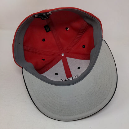 Under Armour Fitted Hat Red Black Size M Embroidered NF Lofo Polyester Blend