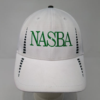 NASBA Strapback Golf Hat White One Size Solid Embroidered Cap America