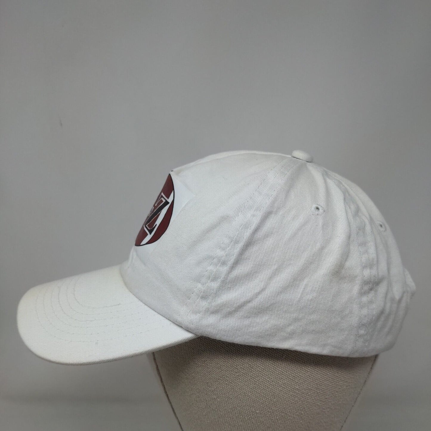 A to Z Slideback Hat White One Size Adjustable Vented Holes 5 Panel Cotton