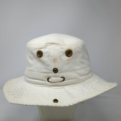 Tilley Boonie Hat Beige 7 1/2 Cotton Duck Made in Canada Float Snap Brim Strap