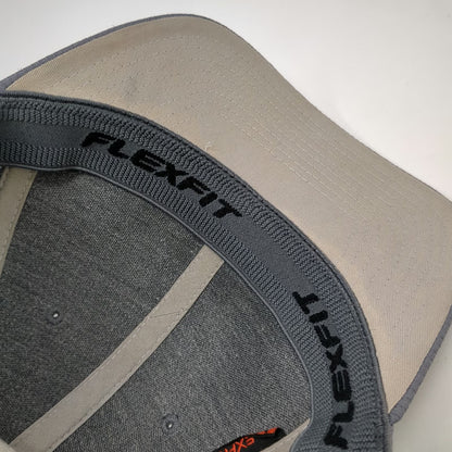 TravisMathew Baseball Cap Gray XL Flexfit Textured Side Logo Back Script Hat