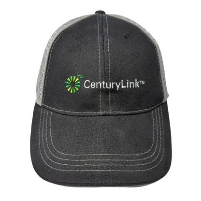 Century Link Fitted Trucker Hat Black S/M Vented Holes 6 Panel Mesh Back