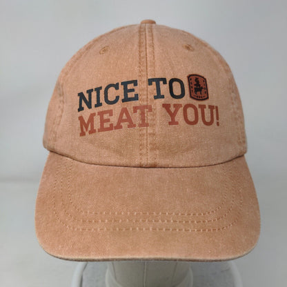 Nice To Meat You Slideback Hat Brownish-Orange One Size Leather Strap
